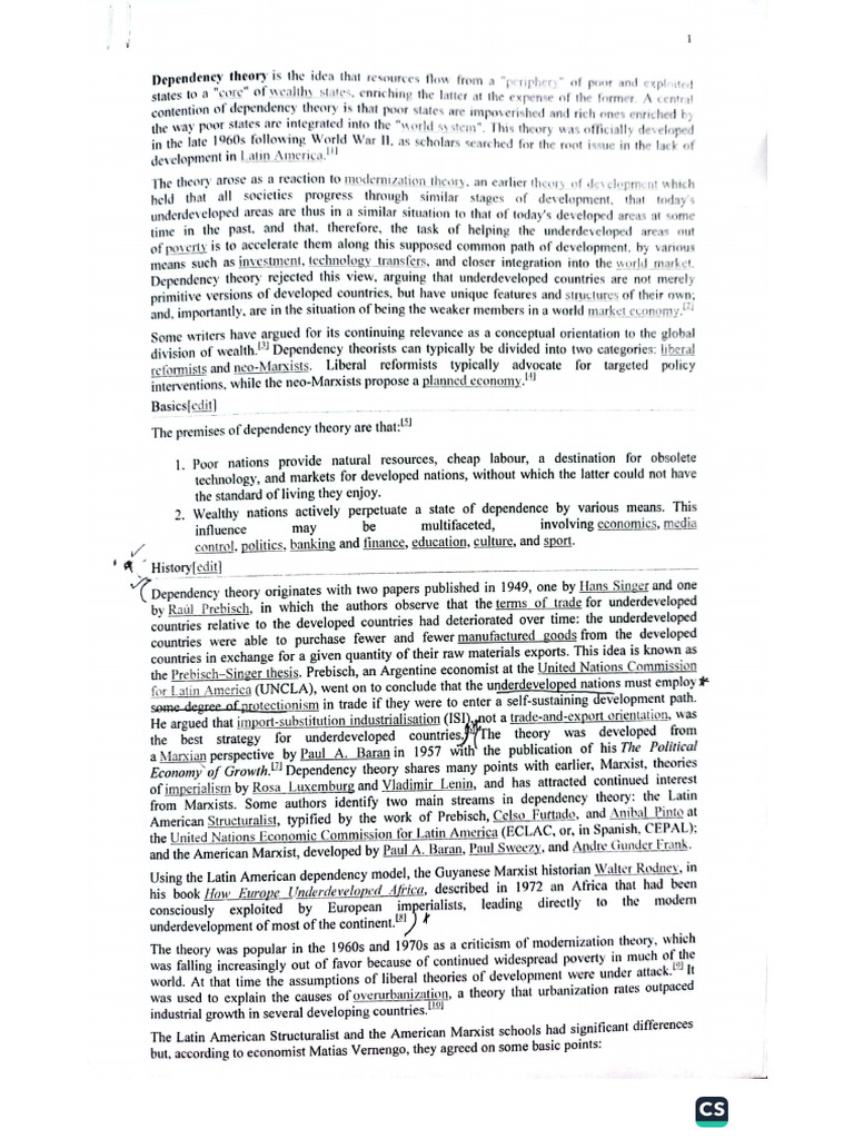 Dependency Theory | PDF