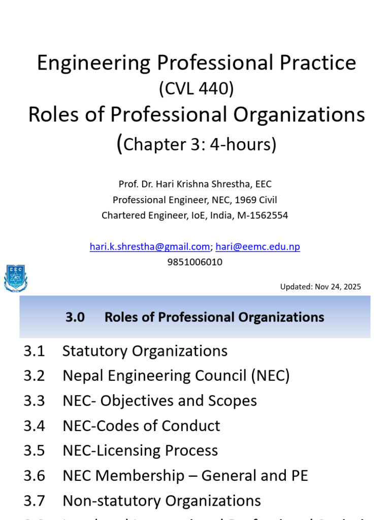 Roles of Professional Organizations in Engineering | PDF | Profession ...