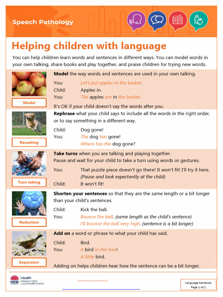 Speech Tips for Children’s Language Development | PDF | Human ...