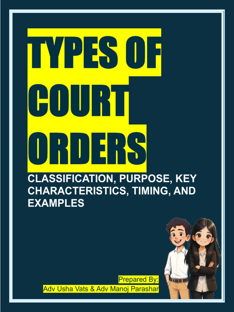 Types of Court Orders in India Explained | PDF | Injunction | Lawsuit