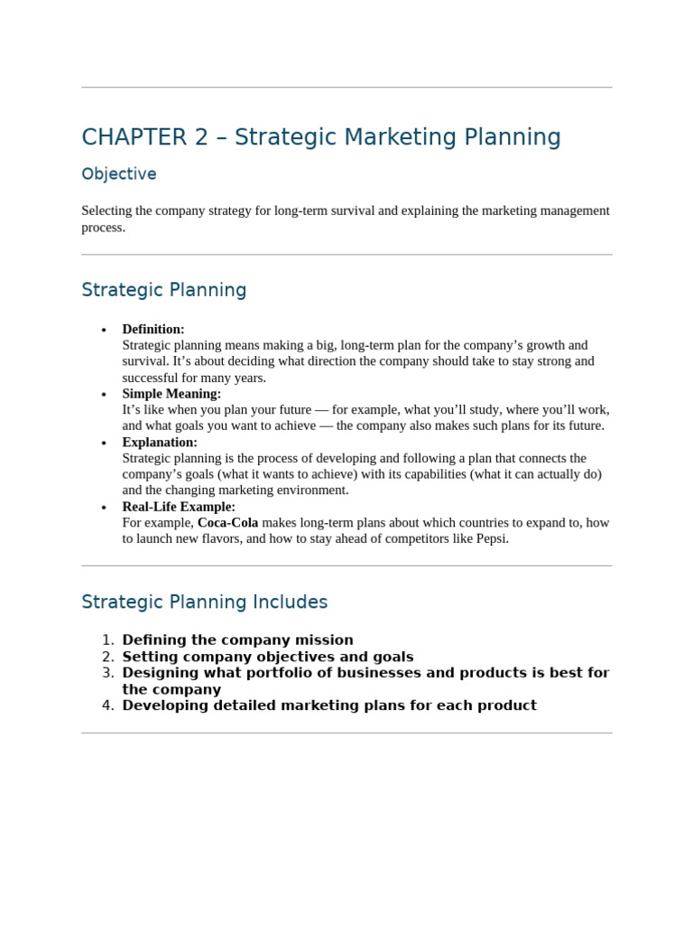 Chapter 2 Strategic Marketing | PDF | Marketing | Marketing Strategy