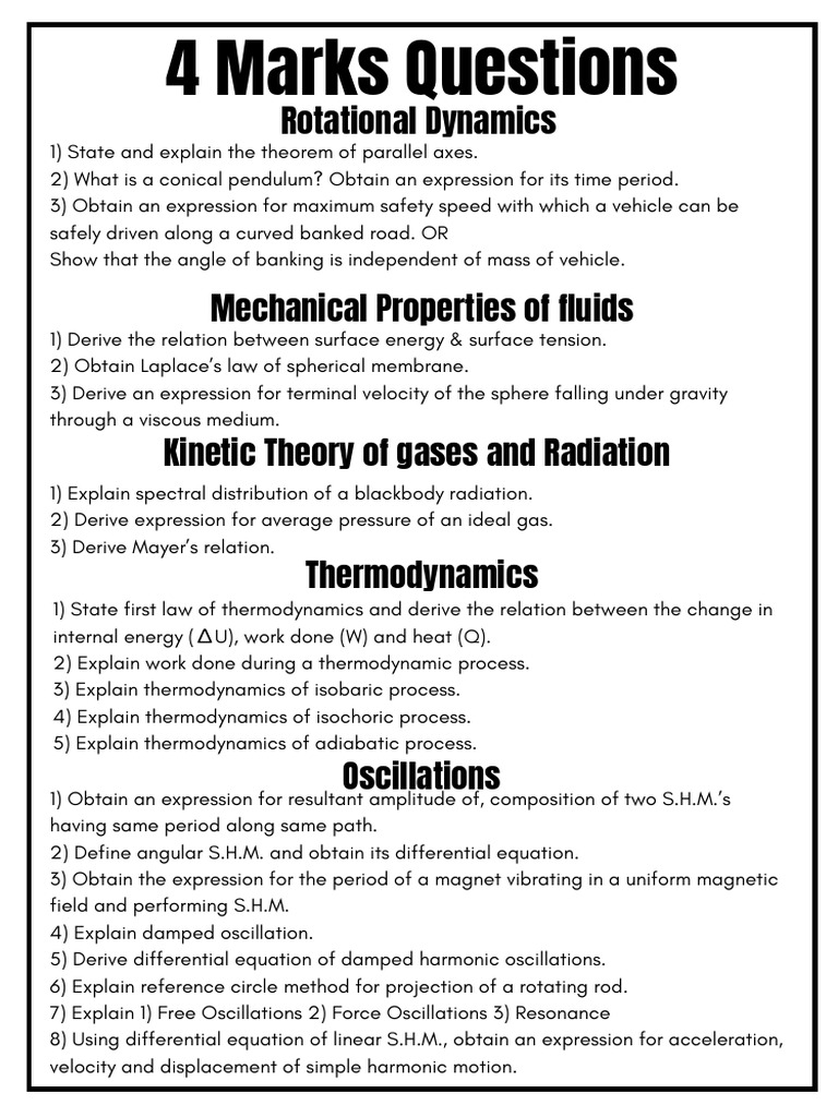 4 Marks IMP Questions - 5f469eb6 f4b1 4dac 9f25 D2e9ff14fc15 | PDF ...