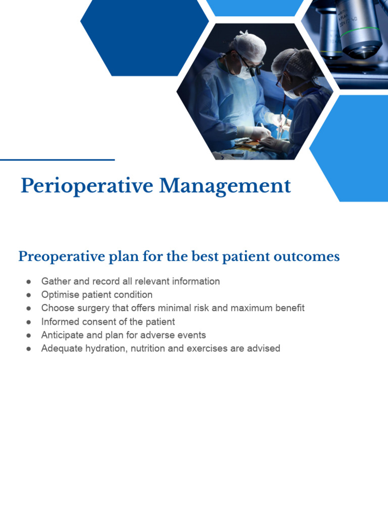Perioperative Preparation Presentation | PDF | Coronary Artery Disease ...