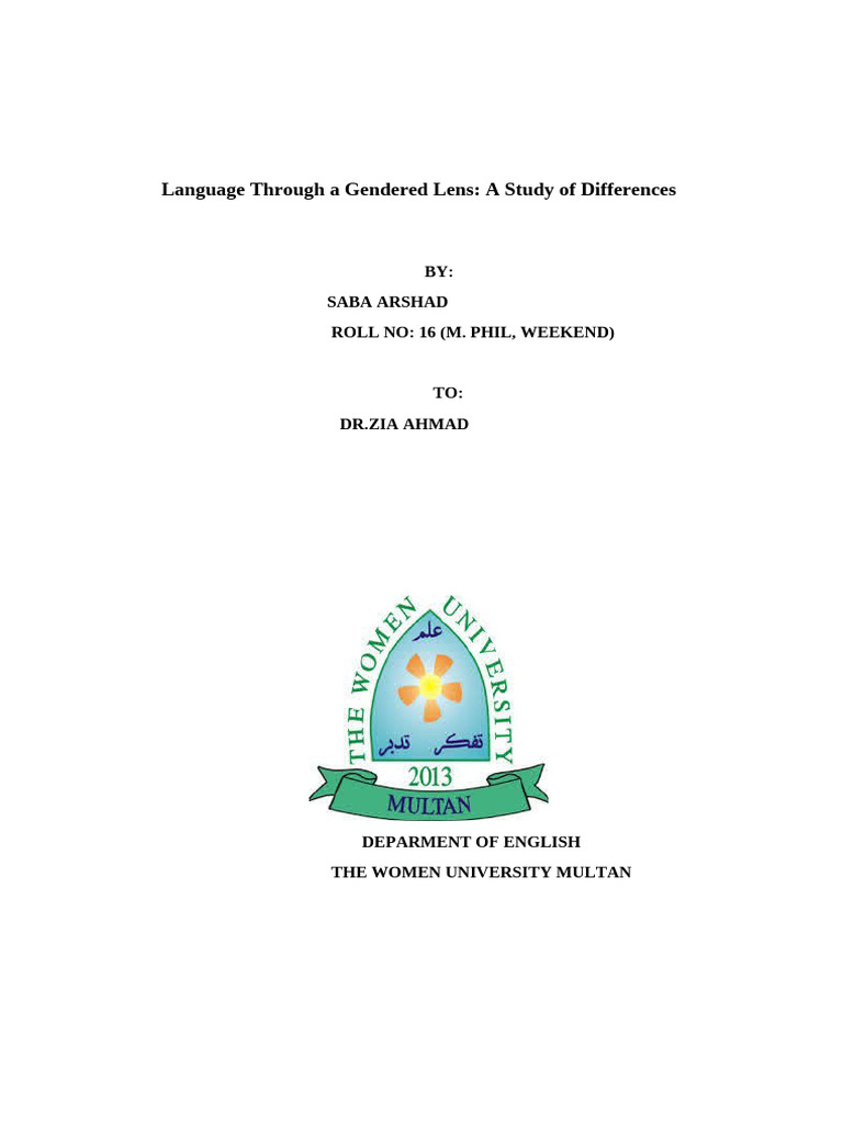Gender Differences in Language Use | PDF | Linguistics | Gender