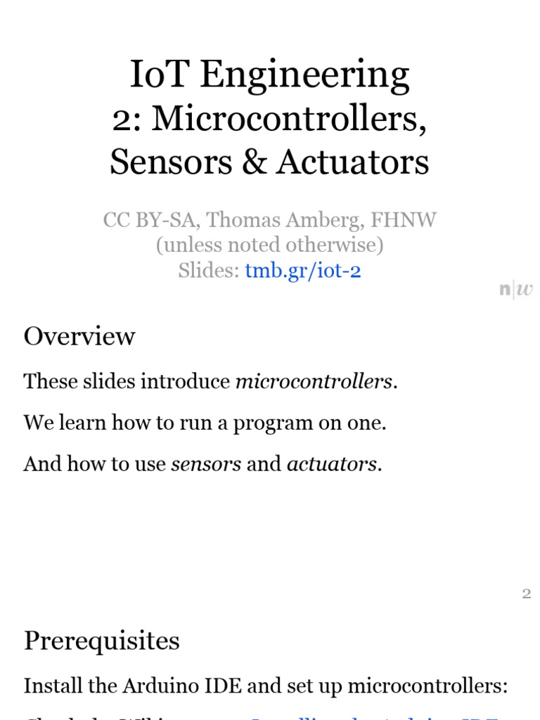 Microcontrollers in IoT Engineering | PDF | Arduino | Microcontroller