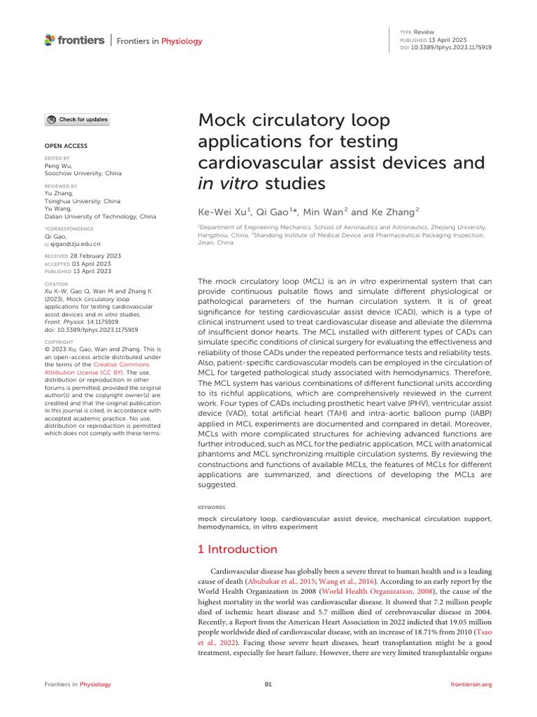 Mock Circulatory Loop for CAD Testing | PDF | Ventricle (Heart) | Heart ...