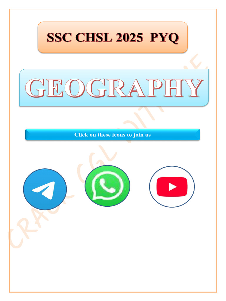 SSC CHSL 2025 Geography Question C | PDF