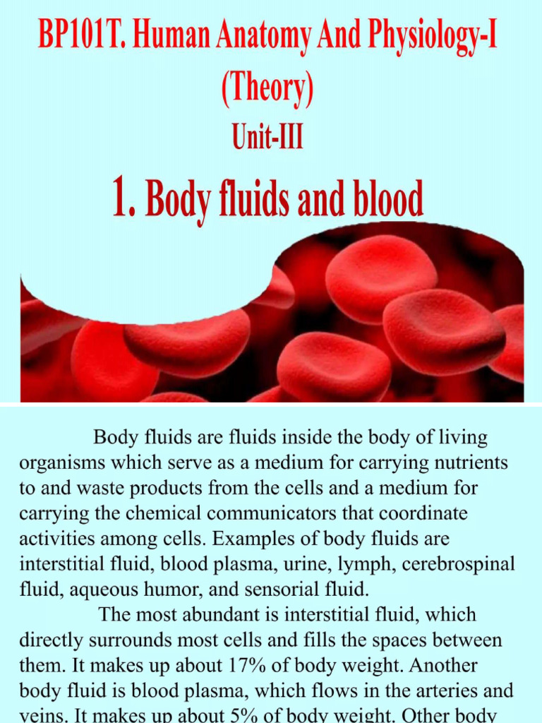 Body Fluids | PDF