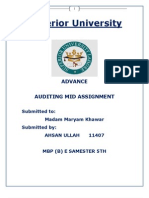 Superior University: Advance Auditing Mid Assignment