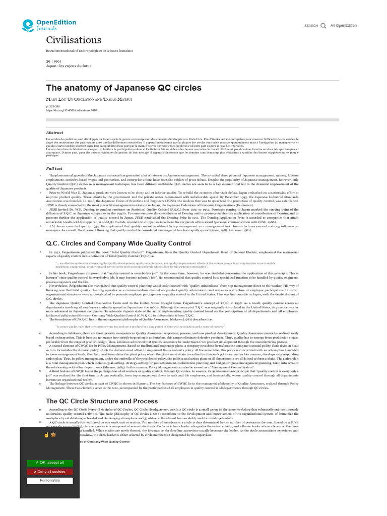 Anatomy of Japanese QC Circles | PDF | Causality | Business