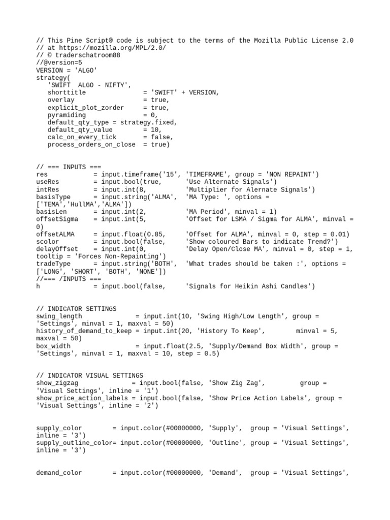 SWIFT ALGO Trading Strategy for NIFTY | PDF