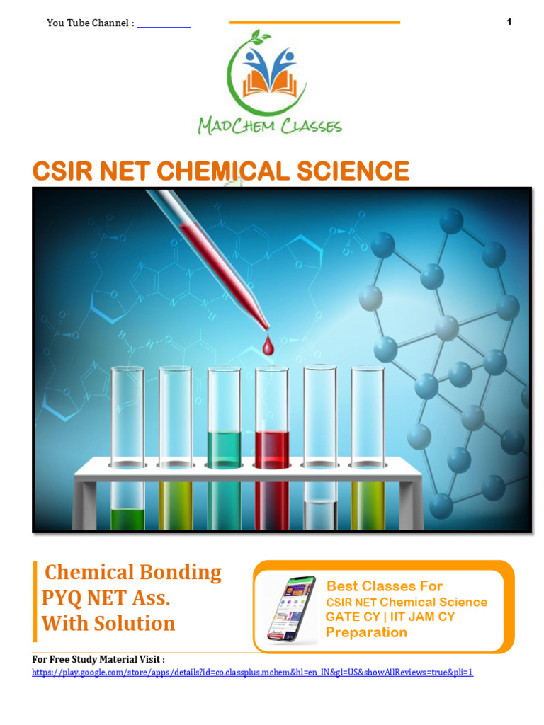 CSIR NET Chemical Bonding Guide | PDF | Molecular Orbital | Chemical Bond