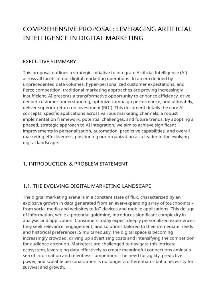 AI in Digital Marketing Proposal | PDF | Artificial Intelligence ...