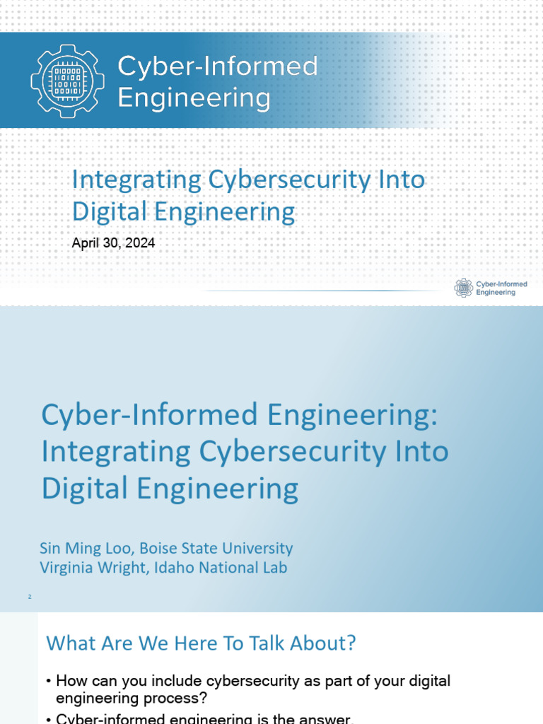 Sin Ming Loo Cyber Informed Engineering Integrating Cybersecurity Into ...