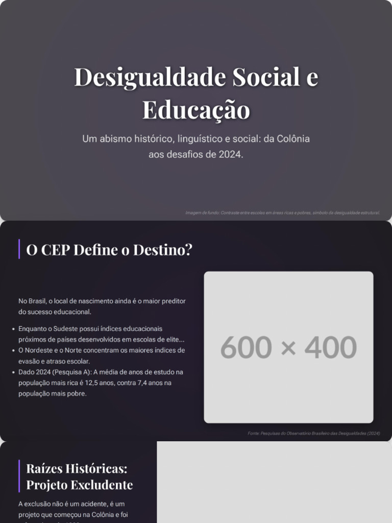 Desigualdade Social e Educação - Redação | PDF