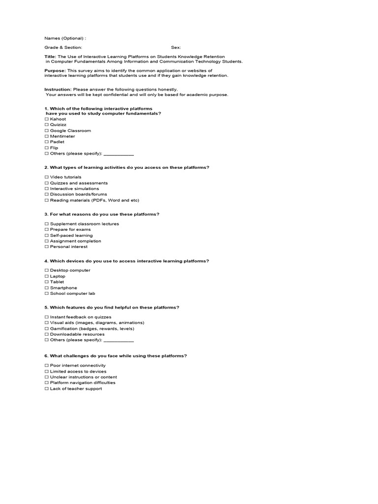 Preliminary Survey in Pr2. Group 2 | PDF | Educational Technology ...