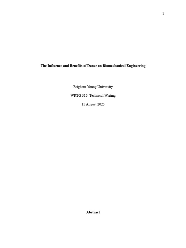 Dance and Biomechanical Engineering | PDF | Dances | Biomechanics