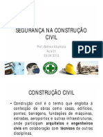 POLITEC AULA 01 PDF - SEGURANÇA NA CONSTRUÇÃO CIVIL