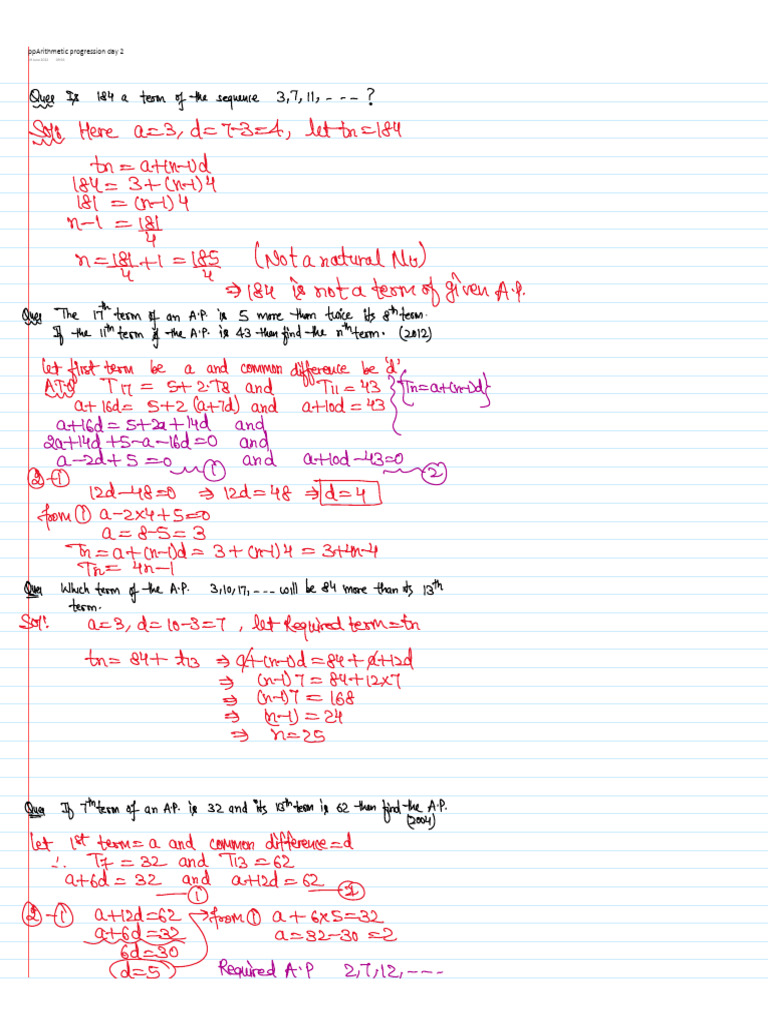 Arithmetic Progression Part2 | PDF