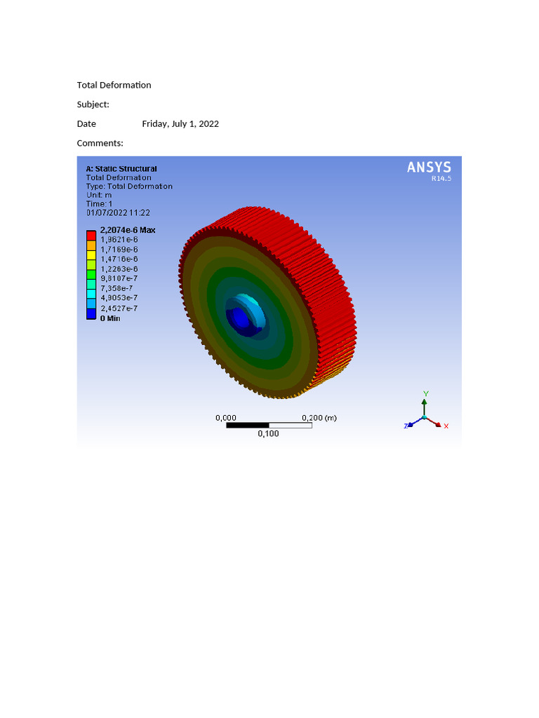 Total Deformation and Strain Analysis | PDF
