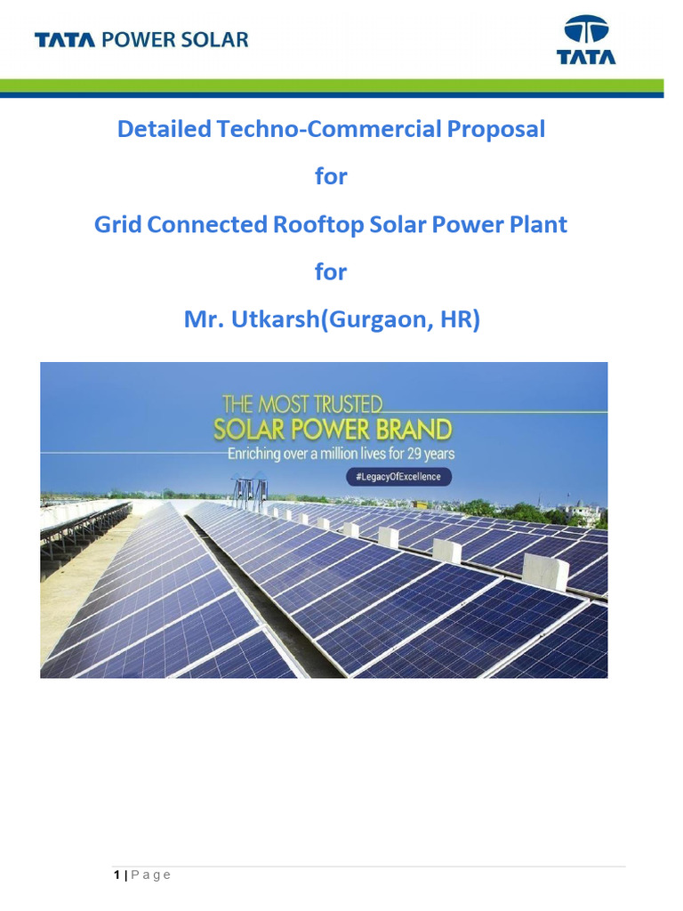 Techno-Commercial Solar Proposal for Gurgaon | PDF | Solar Power ...