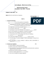 Kuvempu University: Model Question Paper (Academic Year 2005 - II Cycle) Subject: Algorithms Subject Code: BSIT - 41