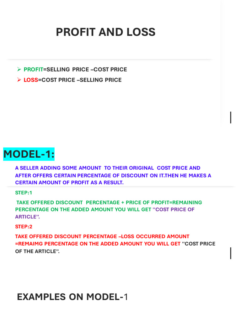 Profit and Loss Calculation Guide | PDF