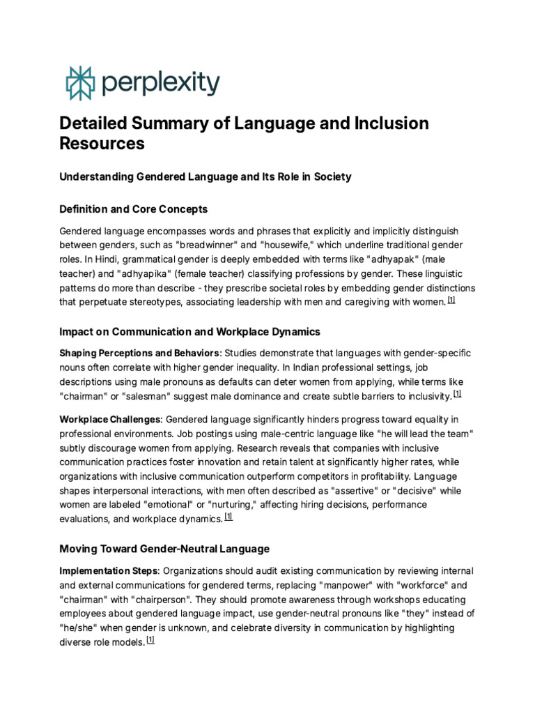 Understanding Gendered Language Impact | PDF | Employment | Gender