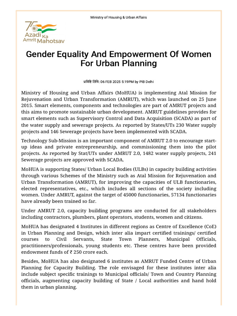 Urban Planning for Women's Empowerment | PDF | Urban Planning | Planning