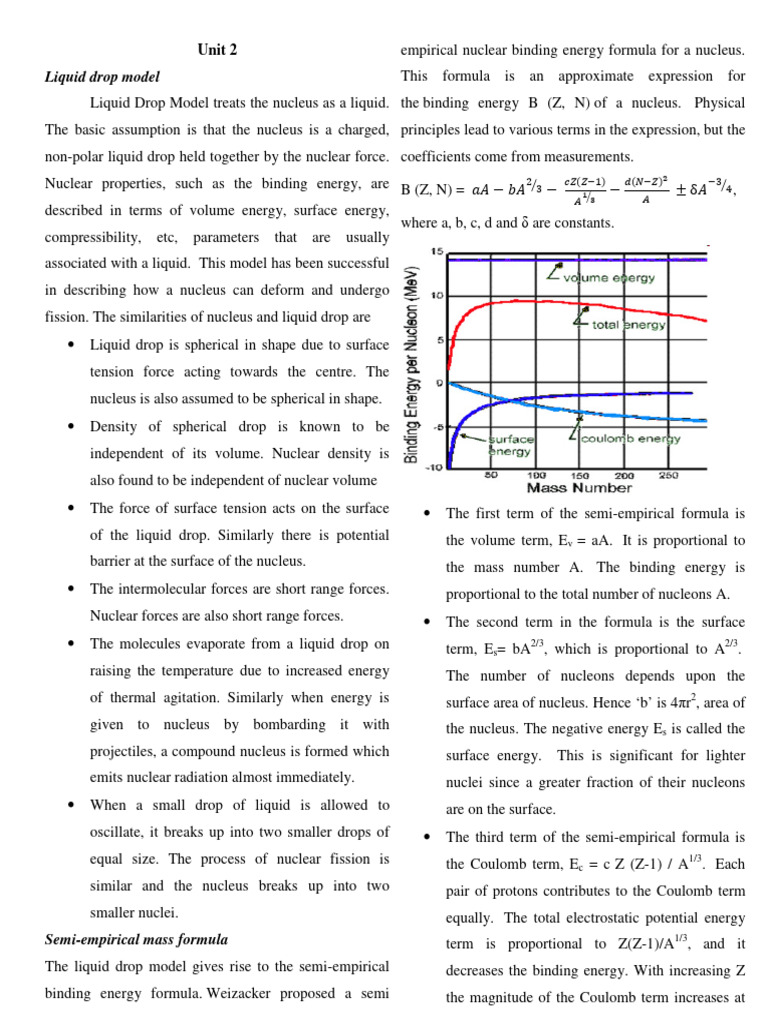 Liquid Drop Model of Nucleus Explained | PDF | Atomic Nucleus | Neutron