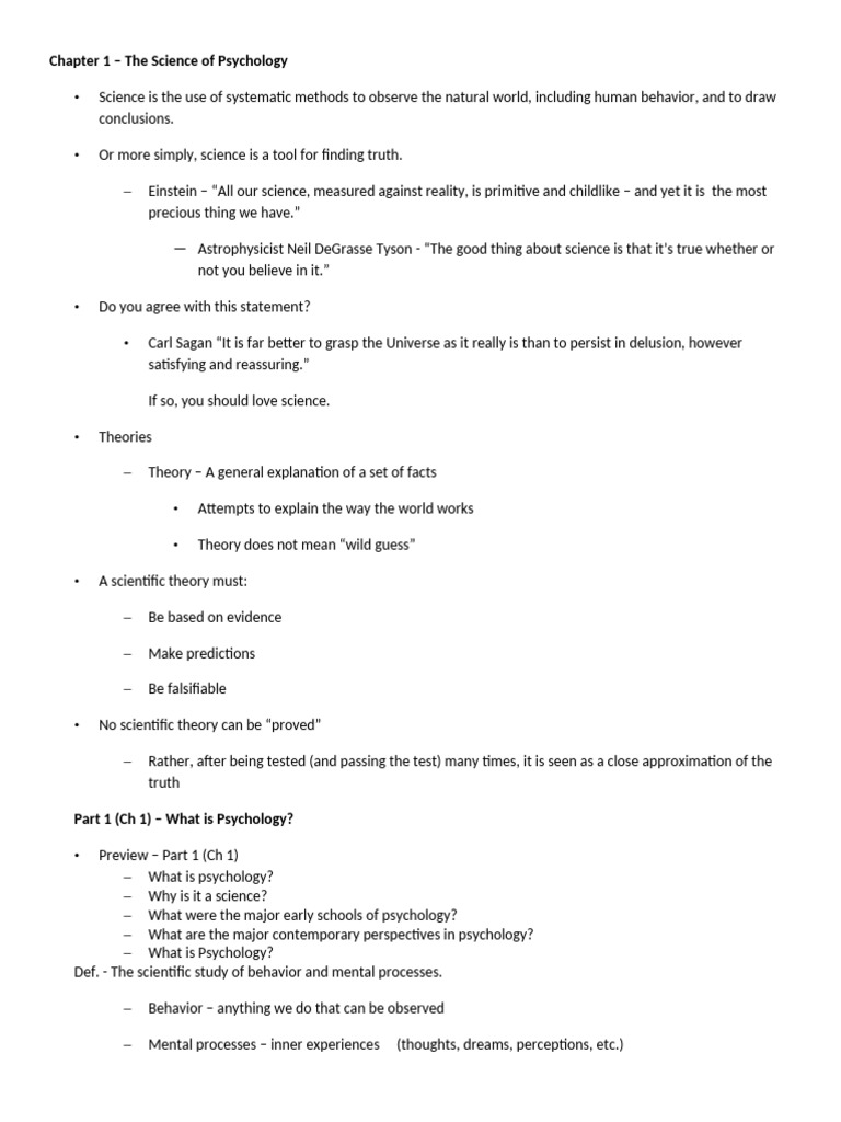 Chapter 1 - The Science of Psychology | PDF | Experiment | Behavioural ...