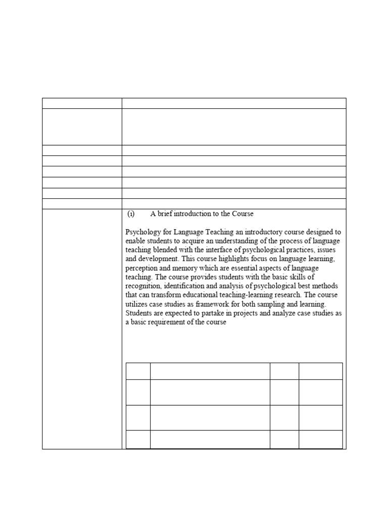 Course Description: Language Teaching & Literature | PDF | Social ...