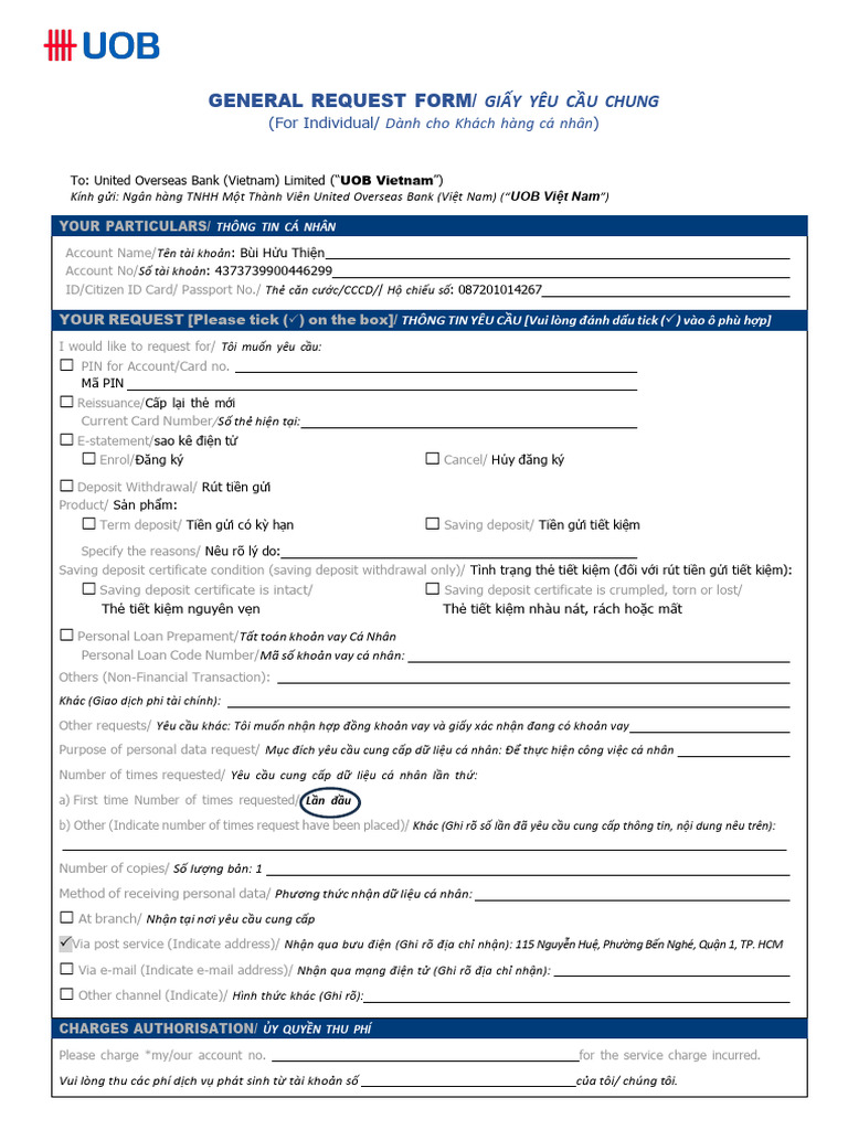 General-request-Form - Bùi Hửu Thiện | PDF