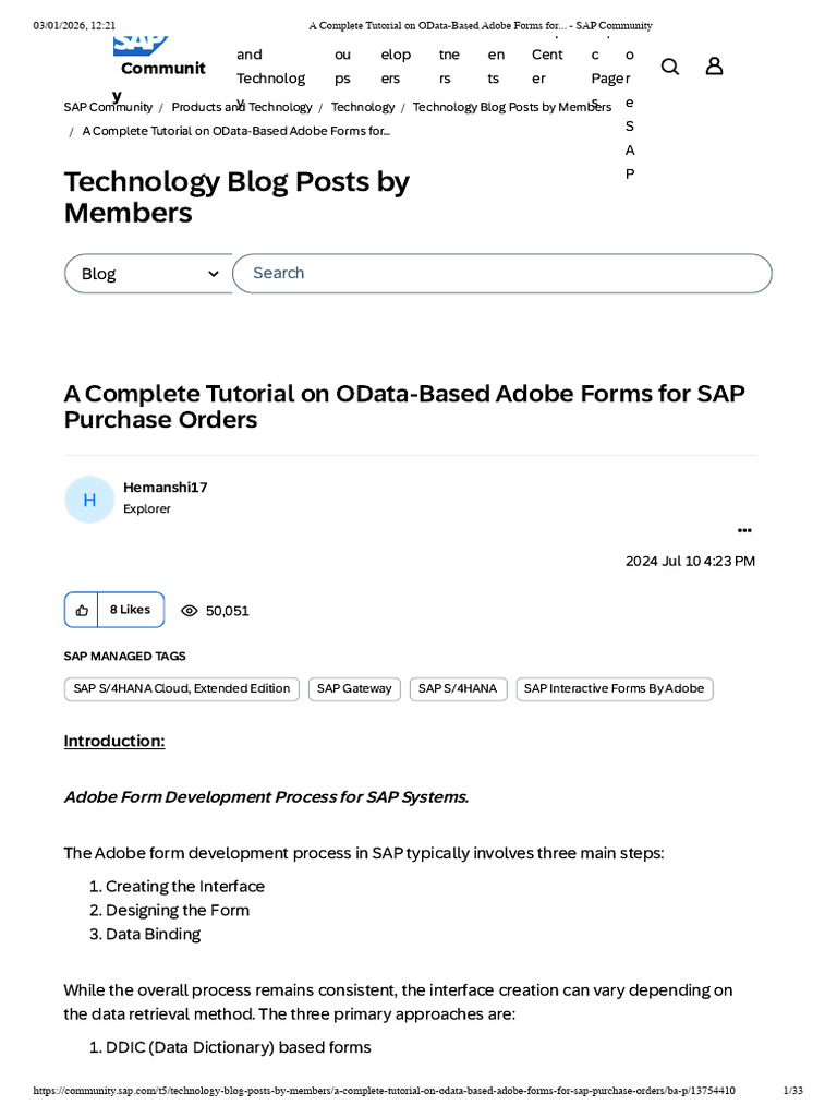 OData Adobe Forms Tutorial for SAP PO | PDF | Software Engineering ...