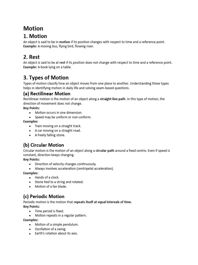 Understanding Motion: Types and Concepts | PDF | Velocity | Acceleration