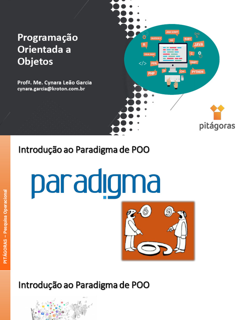 Introdução à Programação Orientada a Objetos | PDF | Linguagem de ...
