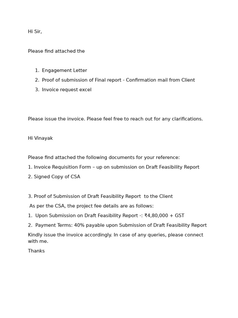 Invoice Request for Project Fee Submission | PDF