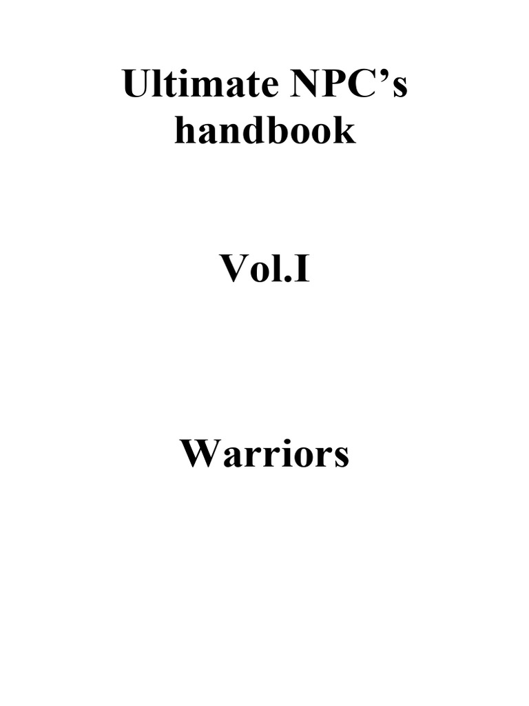 NB - Ultimate NPC Netbook [Npc] (AD&D) | PDF | Elf (Dungeons & Dragons)