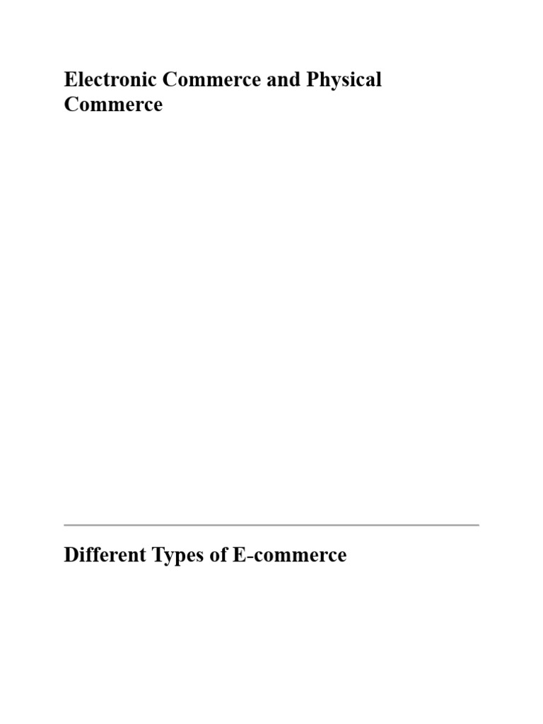 E-commerce vs. Physical Commerce Explained | PDF | E Commerce | Online ...