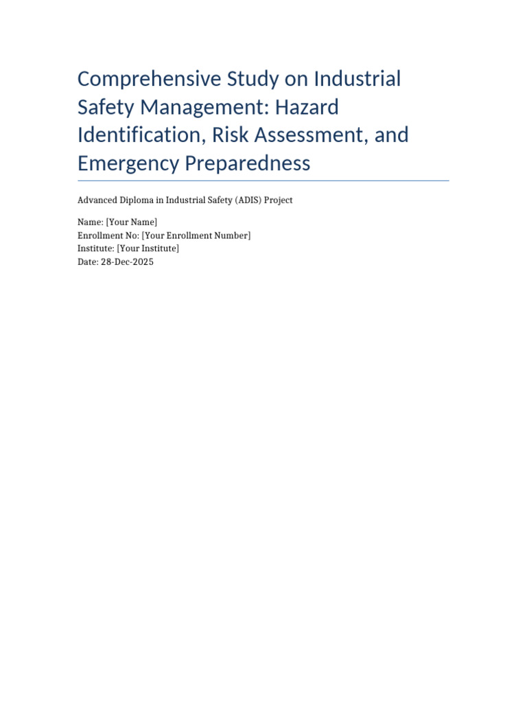 Industrial Safety Management Study | PDF | Occupational Safety And ...