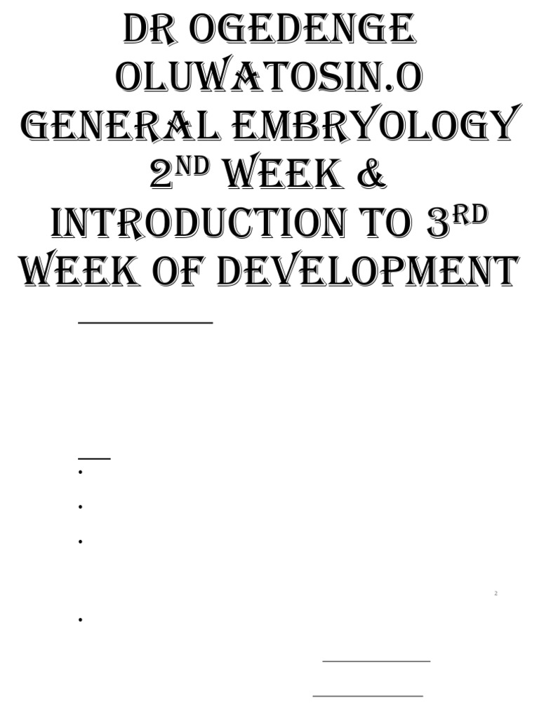 SECOND Week of Human Development | PDF | Developmental Biology ...