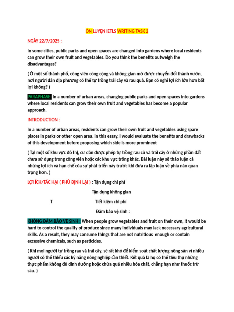 Ôn Luyện Ietls Writing Task 2 | PDF