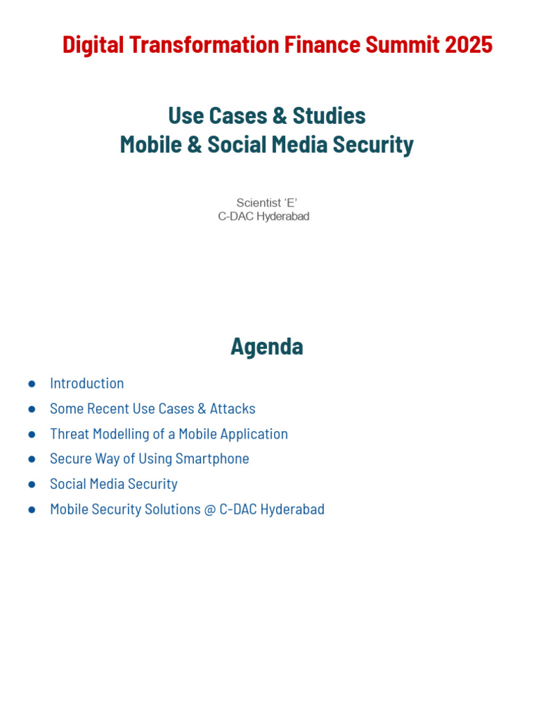 Digital Transformation Finance Summit 2025 | PDF | Malware | Mobile App