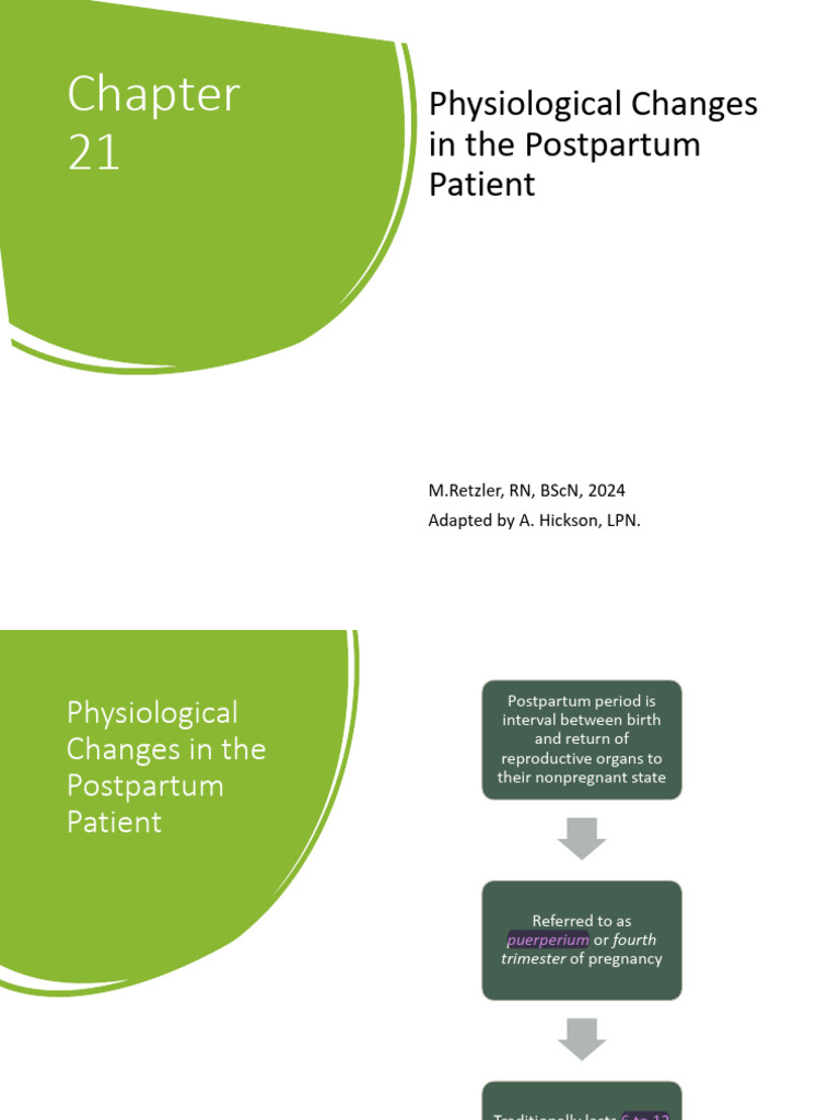 CH 21 Physiological Changes in Postpartum Period | PDF | Childbirth ...