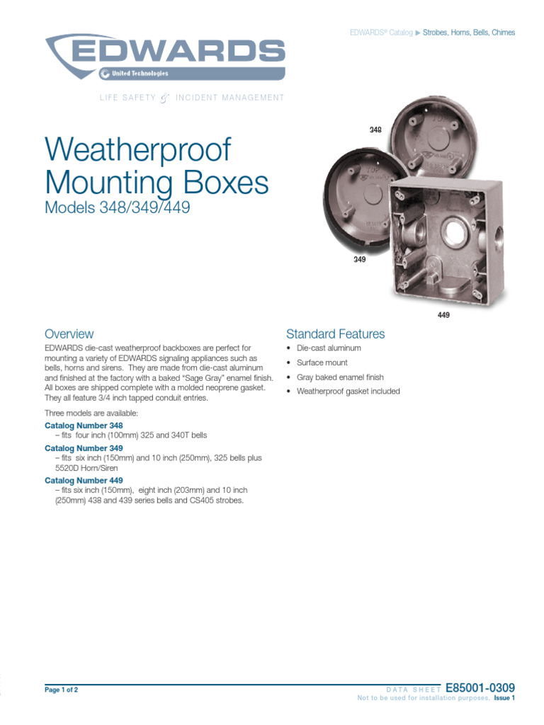 Weatherproof Backboxes for Signaling Devices | PDF