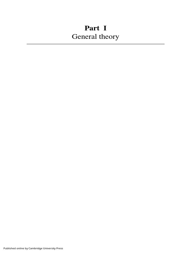 General Theory Overview - Part I | PDF
