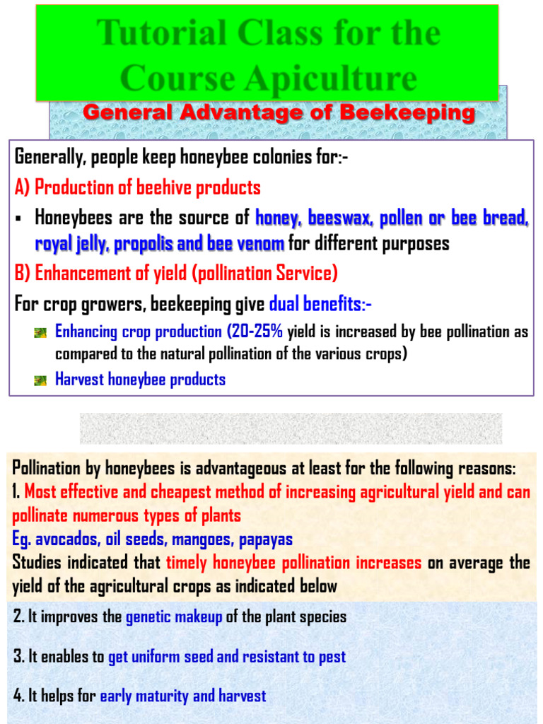 Benefits of Beekeeping and Pollination | PDF | Honey Bee | Western ...