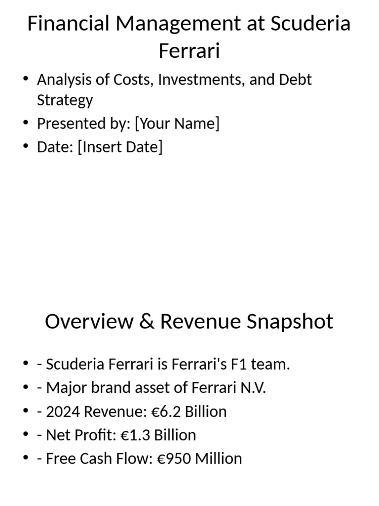 Scuderia Ferrari Financial Management 6 Slides | PDF
