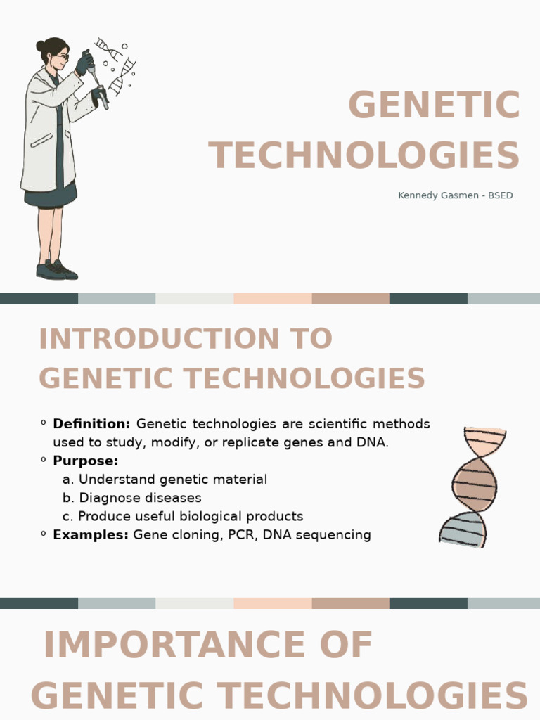 Overview of Genetic Technologies | PDF | Dna Sequencing | Molecular Cloning