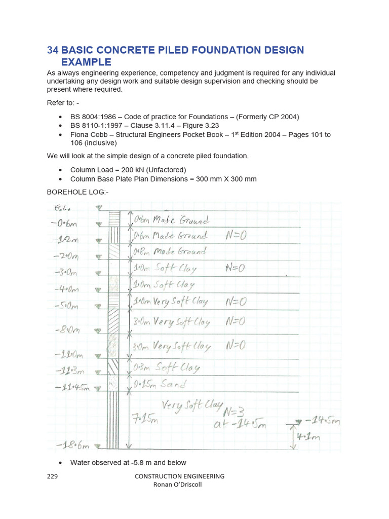 Concrete Piled Foundation Design Guide | PDF | Shear Stress | Bending